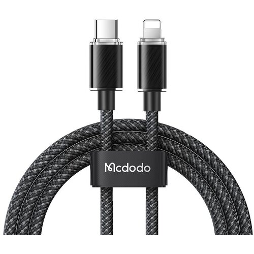 McDodo POLNILEC USB-C LIGHTNING KABEL ZA IPHONE 11 12 13 14 PRO 1M ČRN, (21748106) Slike