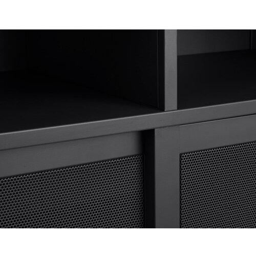 Unique Furniture črna kovinska omarica z drsnimi vrati 90x140x40 cm veep &amp;ndash; Slike