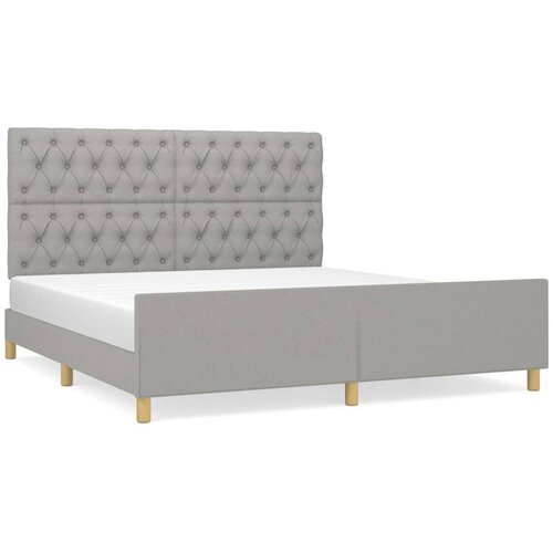  Okvir za krevet bez madraca svjetlosivi 160 x 200 cm od tkanine Slike