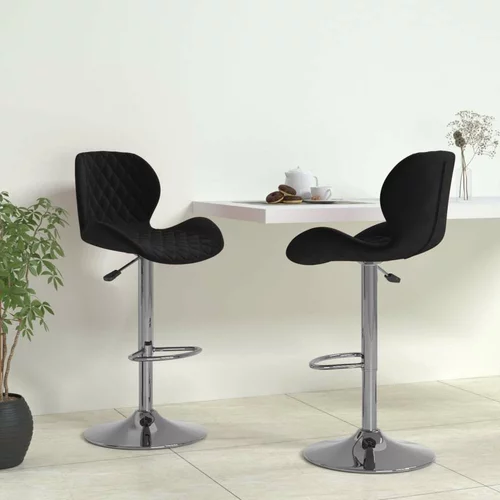  Barski stolčki 2 kosa črn žamet, (20700091)