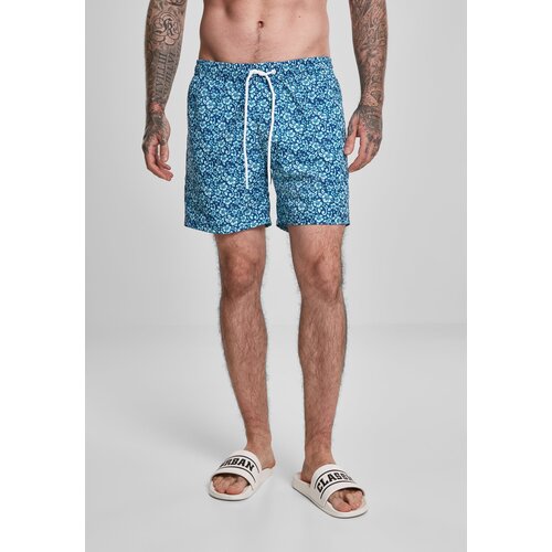 Urban Classics Men&amp;#039;s swimwear with a floral pattern blue Slike