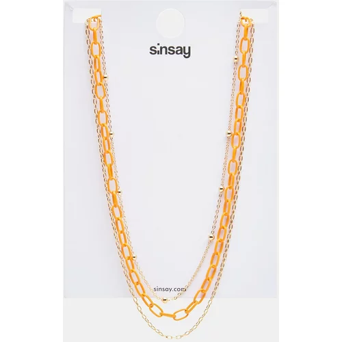 Sinsay - Komplet 3 ogrlic - Oranžna