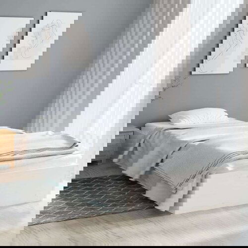  Posteljni okvir bel trden les 75x190 cm 2FT6, (20643609) Slike