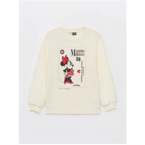 LC Waikiki Crew Neck Minnie Mouse Printed Long Sleeve Girls' Sweatshirt.