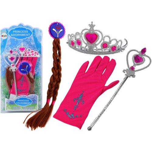  Set dodataka za malu princezu - &amp;Scaron;tapić, Rukavica, Kruna, Pletenice Slike