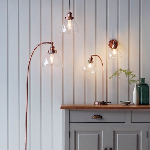  Endon 77861 - Stona lampa HANSEN 1xE27/40W/230V bakarna Slike