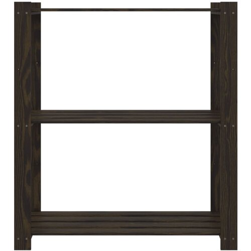 VidaXL Stalak za pohranu s 3 razine crni 80x38x90 cm masivna borovina Slike