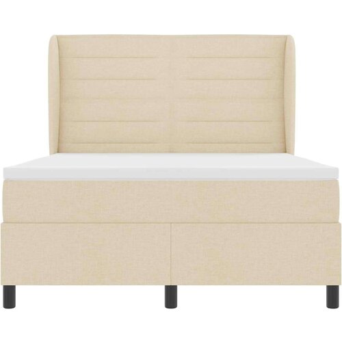 Box spring krevet s madracem Krema 140 x 200 cm tkanina Slike