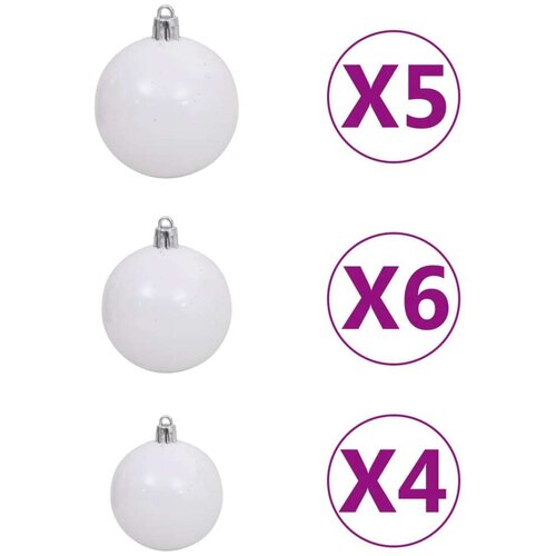  Umjetno božićno drvce 150 LED sa &amp;scaron;arkama i kuglicama 150 cm Slike