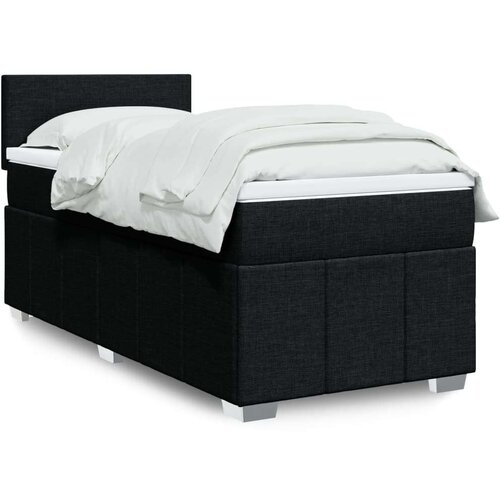 vidaXL Box spring postelja z vzmetnico črna 100x200 cm blago Cene