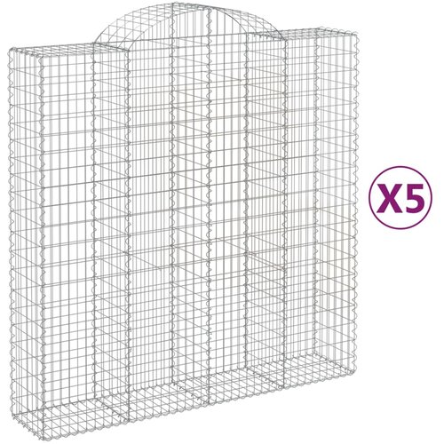  Lučne gabionske ko&amp;scaron;are 5 kom 200x50x200/220cm pocinčano željezo Slike