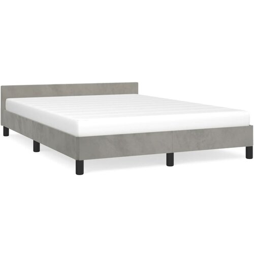 vidaXL Posteljni okvir z vzglavjem svetlo siv 140x200 cm žamet, (20738343) Cene