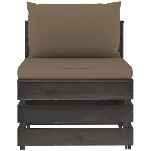  Modularna srednja sofa s jastucima od sivo impregniranog drva Tupe Slike