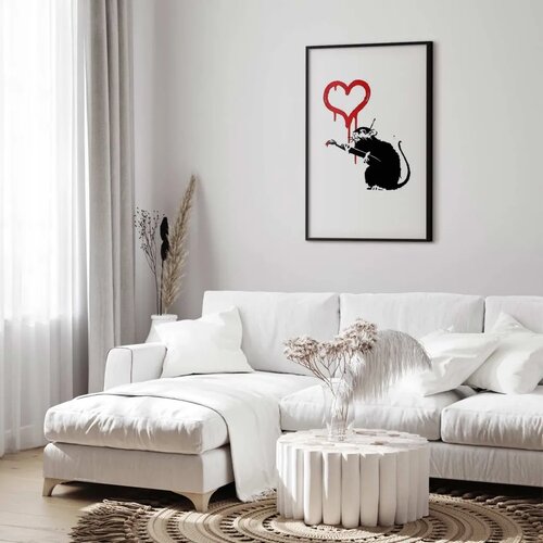  Plakat - Love Rat 60x90 Crni okvir s margom Cijene