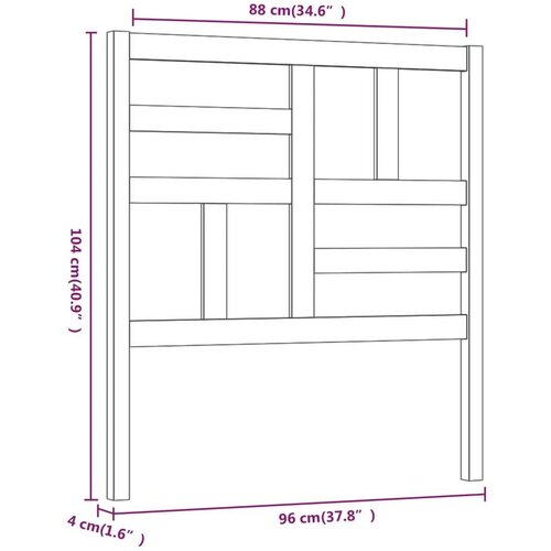  Uzglavlje za krevet boja meda 96 x 4 x 104 cm masivna borovina Slike
