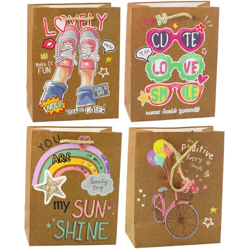  Paper Gift Bag Colorful Motifs 23 x 18 x 10.5 cm Cene