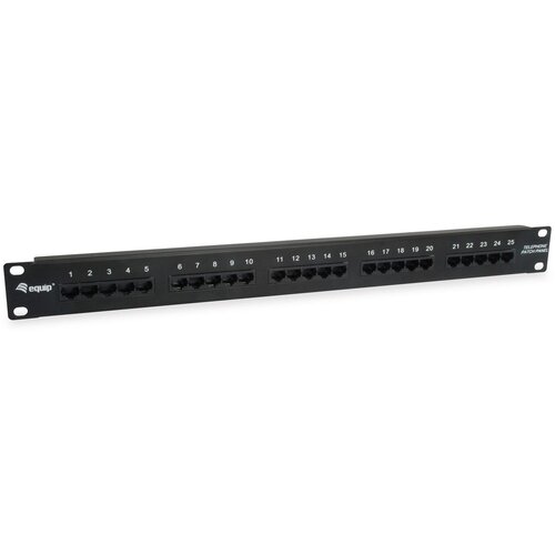 Equip 25-Port Cat.3 RJ45 ISDN Patch Panel, Black Cijene