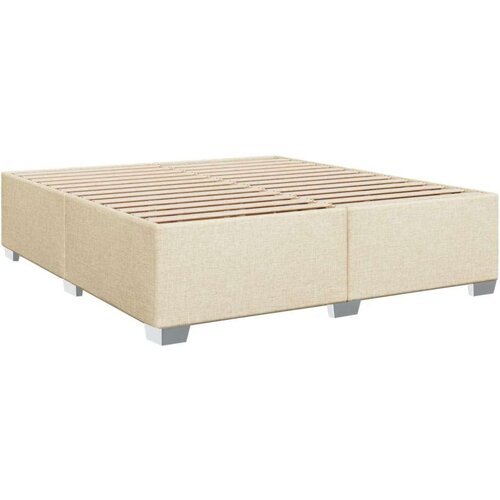VidaXL Krevet s oprugama i madracem krem 180x200 cm od tkanine Slike