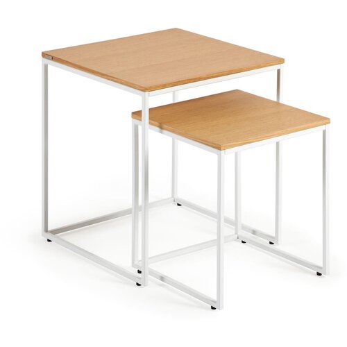 Kave Home Pomoćni stolići u setu 2 kom u dekoru hrasta 45x45 cm Yoana &amp;ndash; Slike
