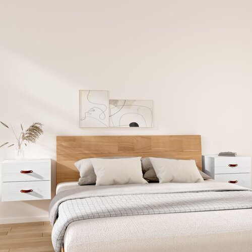 vidaXL Stenska nočna omarica 2 kosa bela 50x36x40 cm Cene