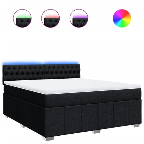 Maison Chic Box spring postelja - Vzmetna postelja z vzmetnico črna 180x200 cm blago SL17110, (21884221) Cene