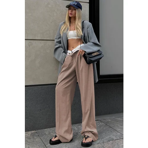 Madmext Pants - Brown - Wide leg