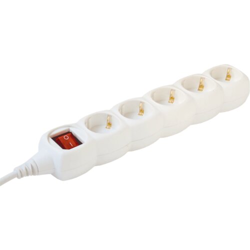 Home Produžni kabel, 5 utičnica, prekidač, 1.5mm², 3 met, beli - NV 5K-3/WH/1.5 Cene
