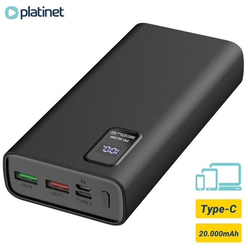 Platinet Power Bank 20.000mAh, črna Slike