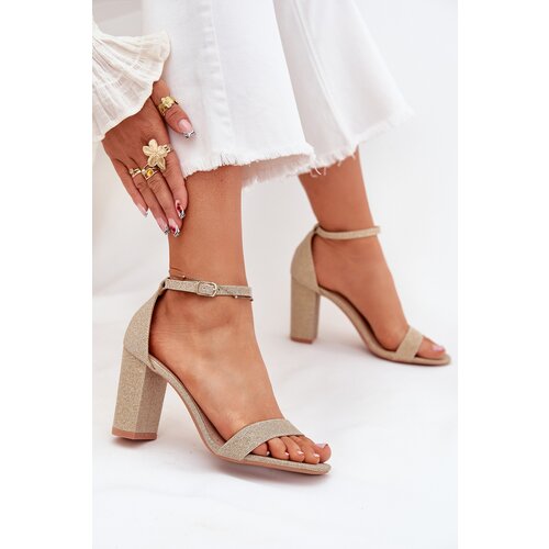 Boto Shiny Women's Heeled Sandals Gold Kavina Cene