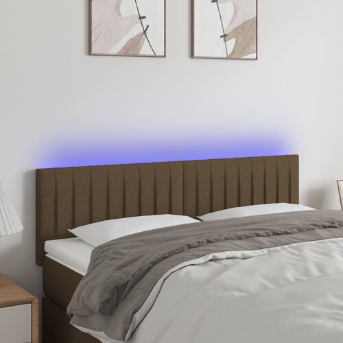  LED uzglavlje tamnosmeđe 144x5x78/88 cm od tkanine Cijene