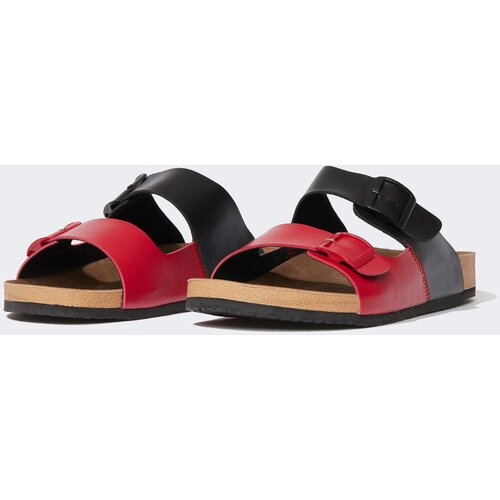 DEFACTO Discovery Channel Print Colour Block Double Band Slippers Cene