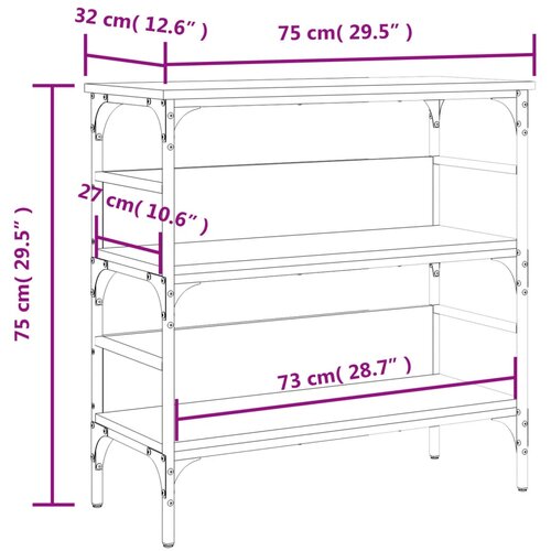  Konzolni stol smeđa boja hrasta 75x32x75 cm konstruirano drvo Slike