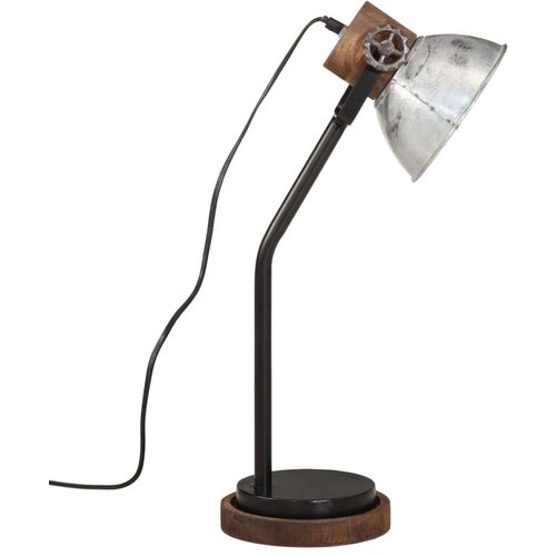 vidaXL Namizna svetilka 25 W starinsko srebrna 18x18x60 cm E27 Cene