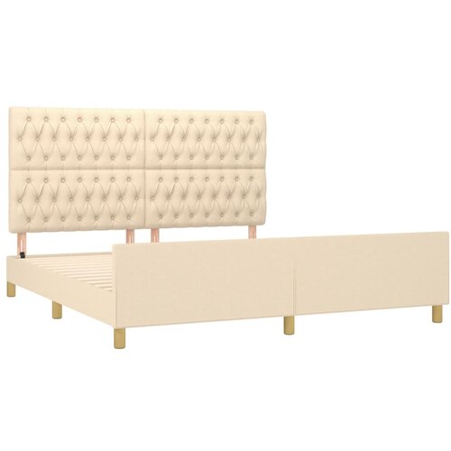  Okvir za krevet bez madraca krem 180 x 200 cm od tkanine Slike