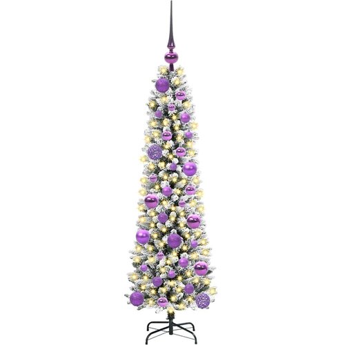 VidaXL Umjetno božićno drvce s stalakom Zelena i bijela 120 cm Slike