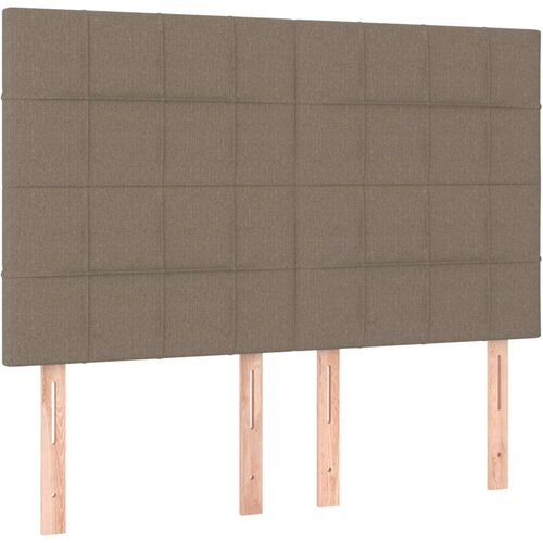 Uzglavlja 4 kom smeđesivi 72 x 5 x 78/88 cm od tkanine Slike
