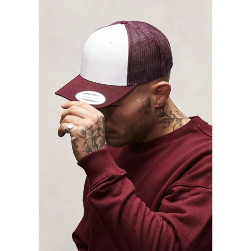 Flexfit Retro Trucker Colorful Front Maroon/White/Chestnut