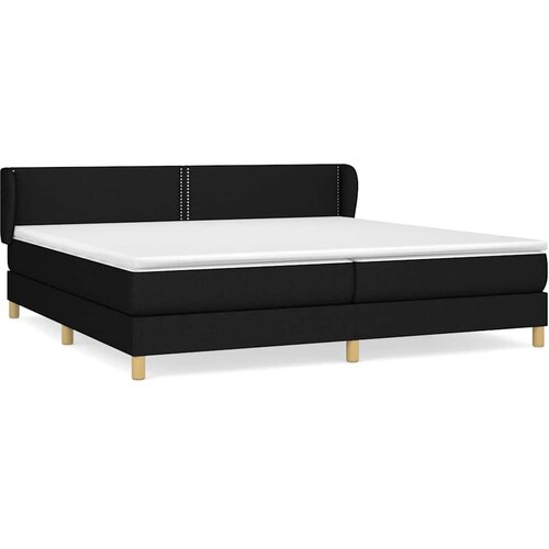  Krevet s oprugama i madracem crni 200x200 cm od tkanine Slike