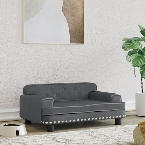 vidaXL Pasja postelja temno siva 70x45x30 cm žamet Cene