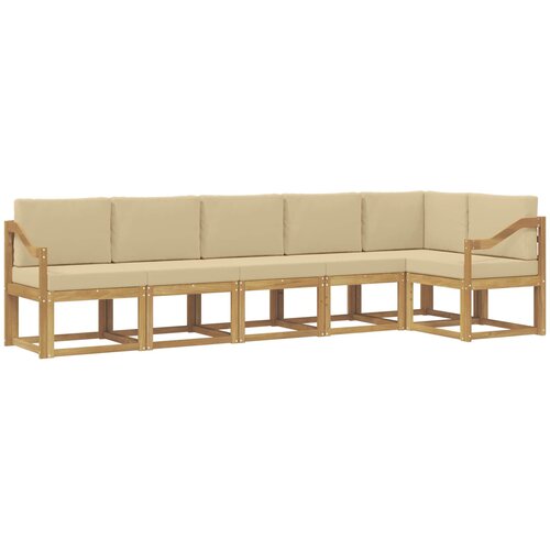 vidaXL Zunanja garnitura za sedenje 6 pcs Bela in bež Poliester, (5000282495) Cene