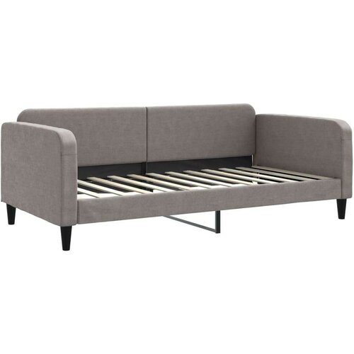 VidaXL Dnevni krevet na razvlačenje smeđesivi 100 x 200 cm od tkanine Slike