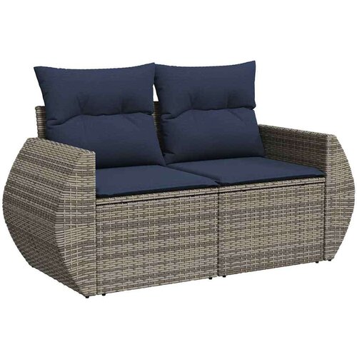 vidaXL 8-dijelni set vrtnih sofa od poliratana s jastucima sivi bagrem Cijene