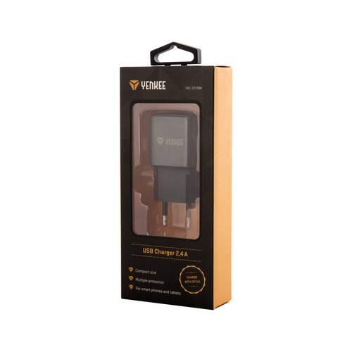 Yenkee YAC 2013BK mrežni USB punjač 2,4A Slike