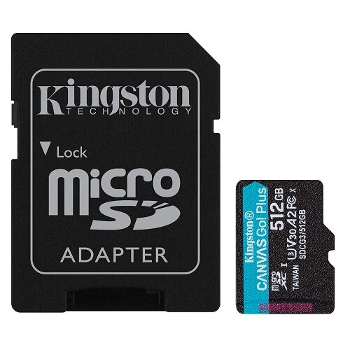 Kingston micro SD 512GBCanvasGoPlusr/w:170MB/s/90MB/s,with adapter Cijene