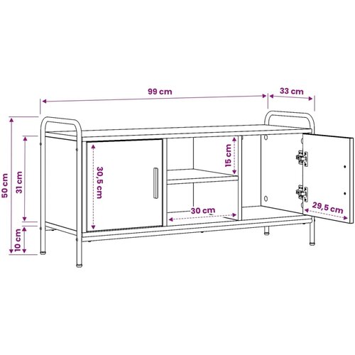  TV ormar 99 x 33 x 50 cm Siva Sonoma Konstruirano drvo - Siva Sonoma 99 x 33 x 50 cm Slike
