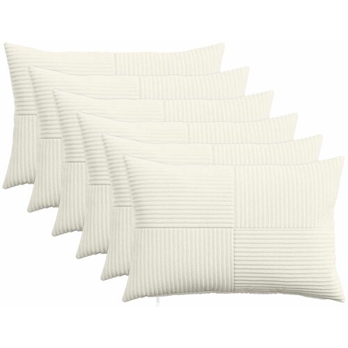  Presvlaka za jastuk 6 pcs ALMELO Krem 30 x 50 cm Kord Cene
