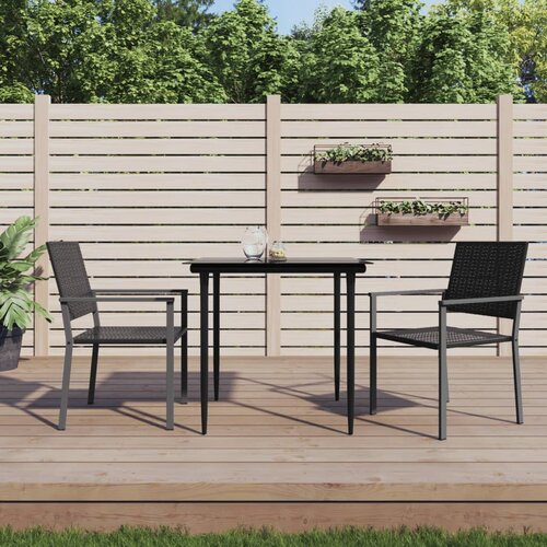  Vrtne stolice 2 kom crne 54 x 62,5 x 89 cm od poliratana Cene