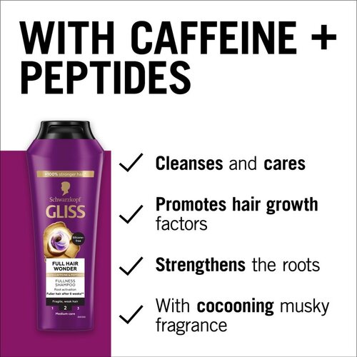 Schwarzkopf Gliss Full Hair Wonder regeneracijski &amp;scaron;ampon za &amp;scaron;ibke lase 400 ml Slike