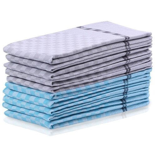 DecoKing Komplet 10 turkizno-sivih bombažnih krp Louie, 50 x 70 cm Slike