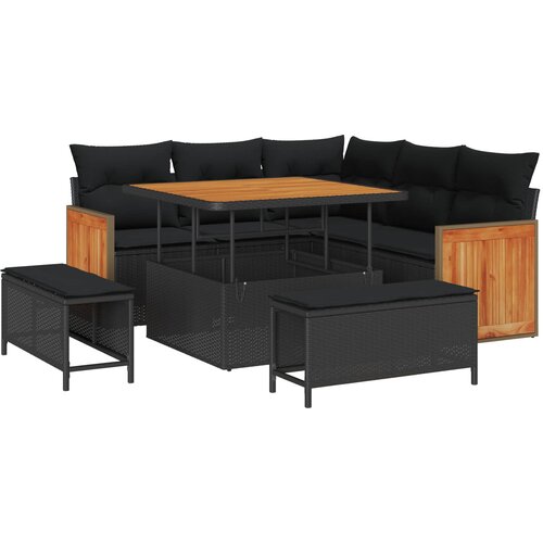  Sjedeća garnitura za vrt 8 kom. 8-Broj sjedala Crna 100 x 100 x 71 cm Slike